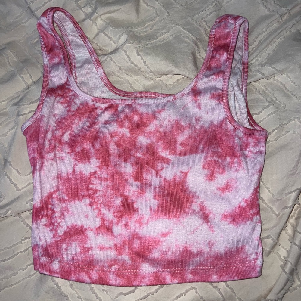 Shein Pink Tie Dye Crop Tank